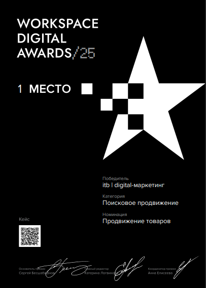 1 место · Поисковое продвижение · Продвижение товаров